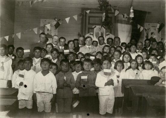 Gira presidencial Arturo Alessandri. Oficina salitrera San Pedro, Tarapacá, 1920