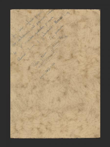 Reverso fotografía José Olivares Valdivia. Copiapó, ca. 1933.